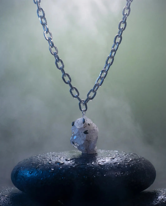 Raw Tourmalinated Quartz Necklace · Silver Plated PHOEBE'S 