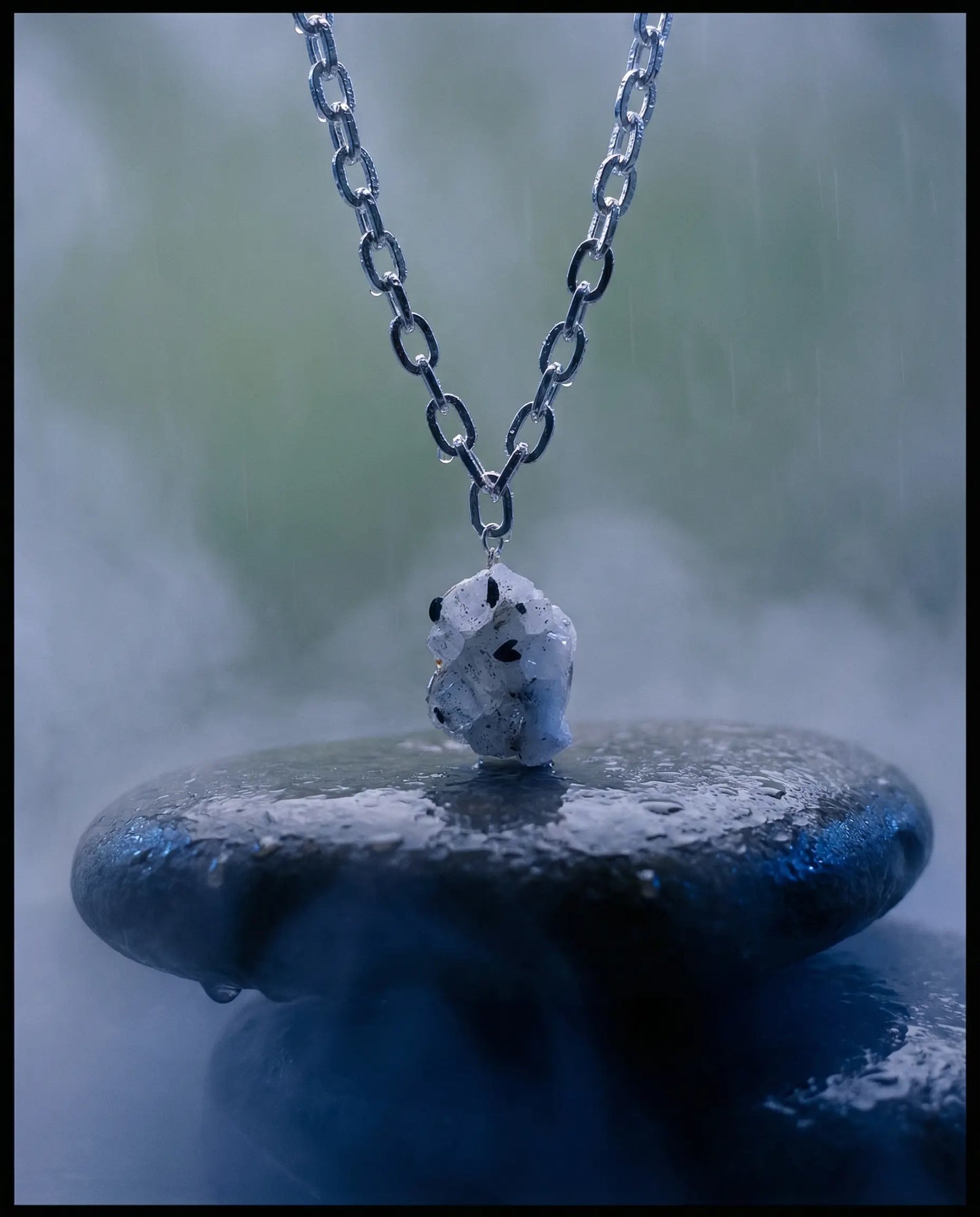 Raw Tourmalinated Quartz Necklace · Silver Plated PHOEBE'S 