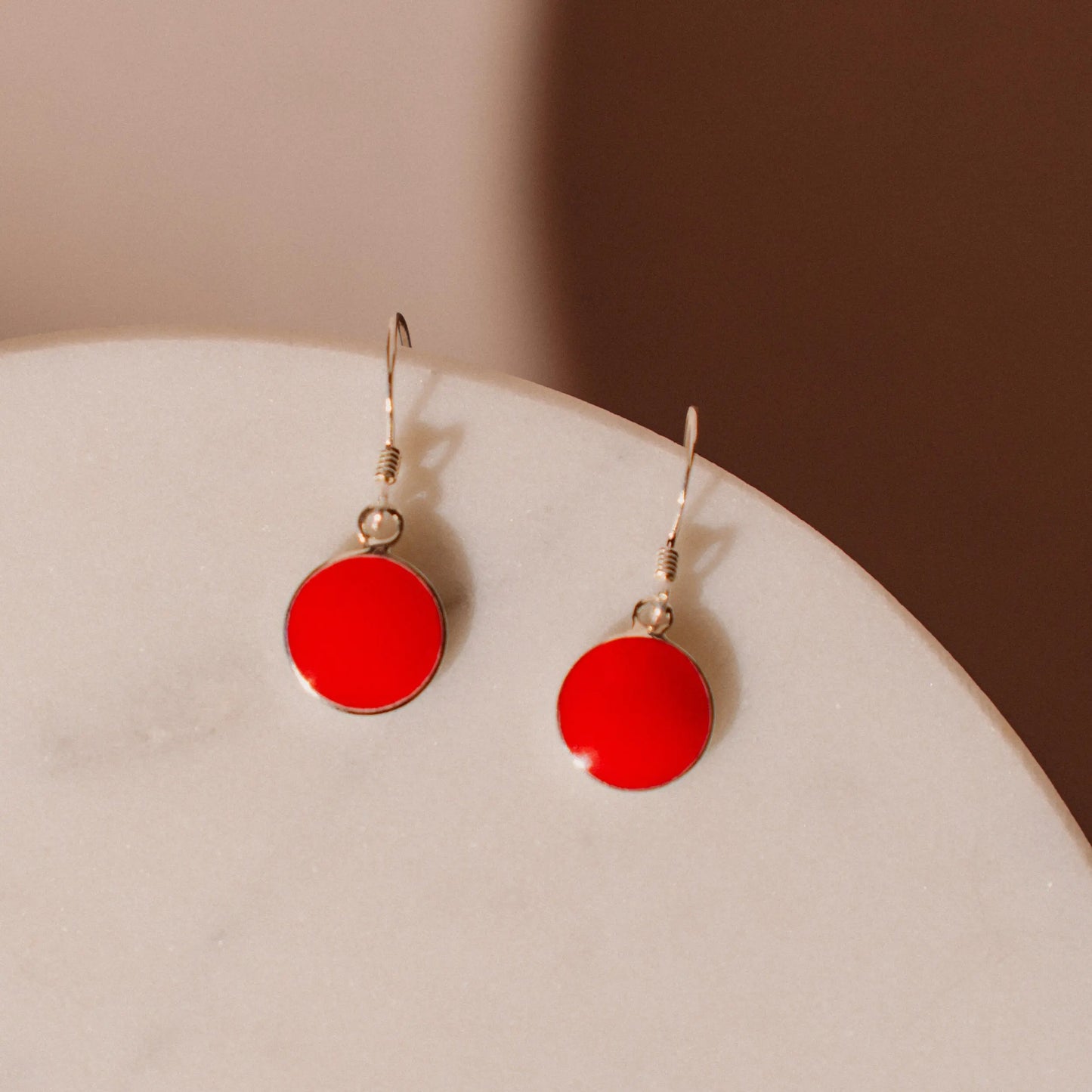 Red Coral Earrings, Minimalist 925 Silver Earrings, Gift for Daughter