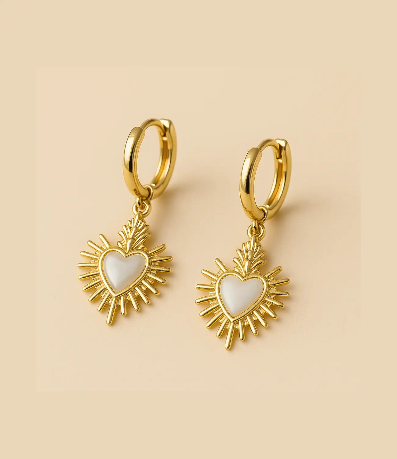 Sacred Heart Earrings with Mother-of-Pearl PHOEBE'S 