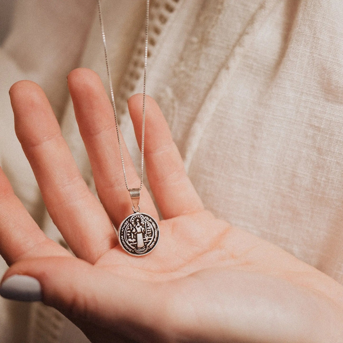 Saint Benedict Necklace, Protection Necklace, Religious Jewelry