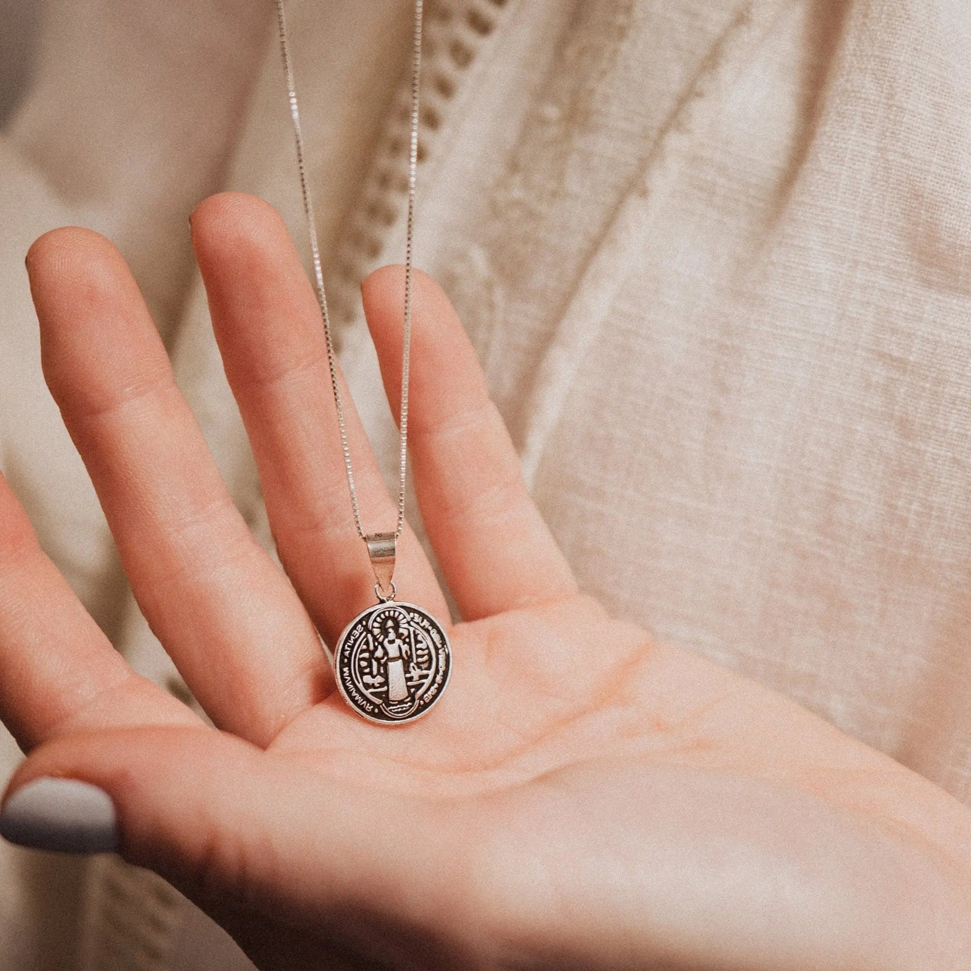 Saint Benedict Necklace, Protection Necklace, Religious Jewelry