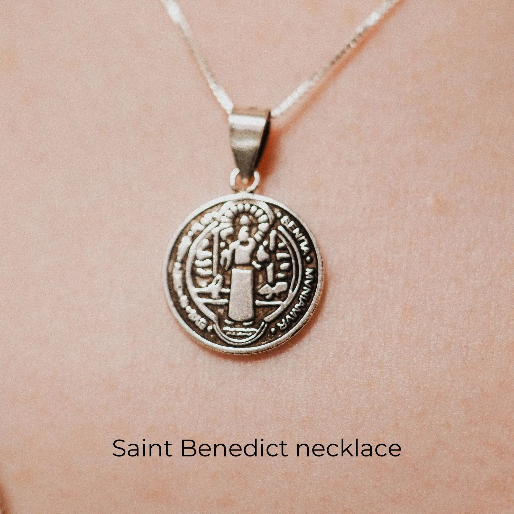 Saint Benedict Necklace, Protection Necklace, Religious Jewelry