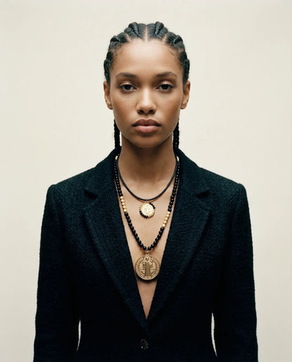 Saint Benedict Protection Set · Black Leather and Wooden Beads PHOEBE'S 