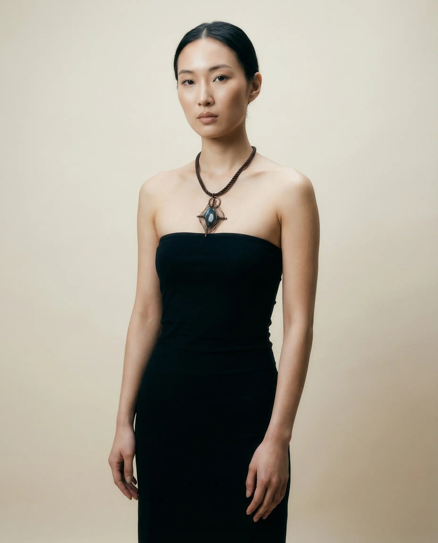 Sculptural Necklace with Labradorite Pendant Phoebe`s  