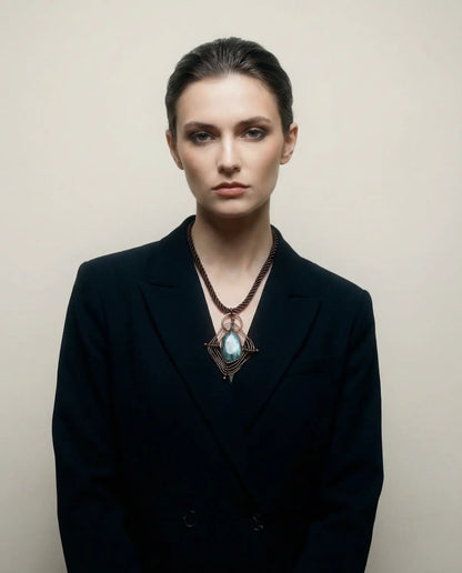 Sculptural Necklace with Labradorite Pendant Phoebe`s  