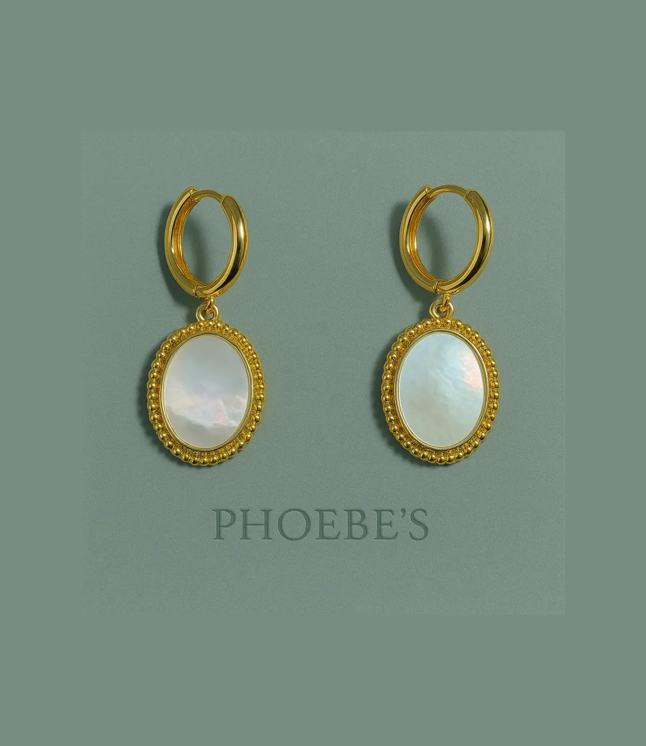 Shell Earrings with 18K Gold-Plated Hoop PHOEBE'S 