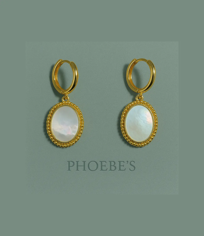 Shell Earrings with 18K Gold-Plated Hoop PHOEBE'S 