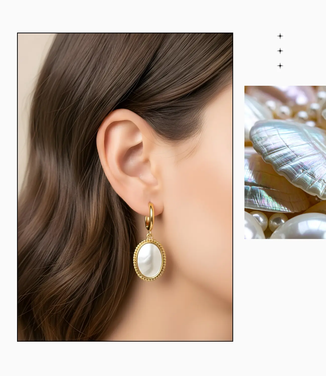 Shell Earrings with 18K Gold-Plated Hoop PHOEBE'S 