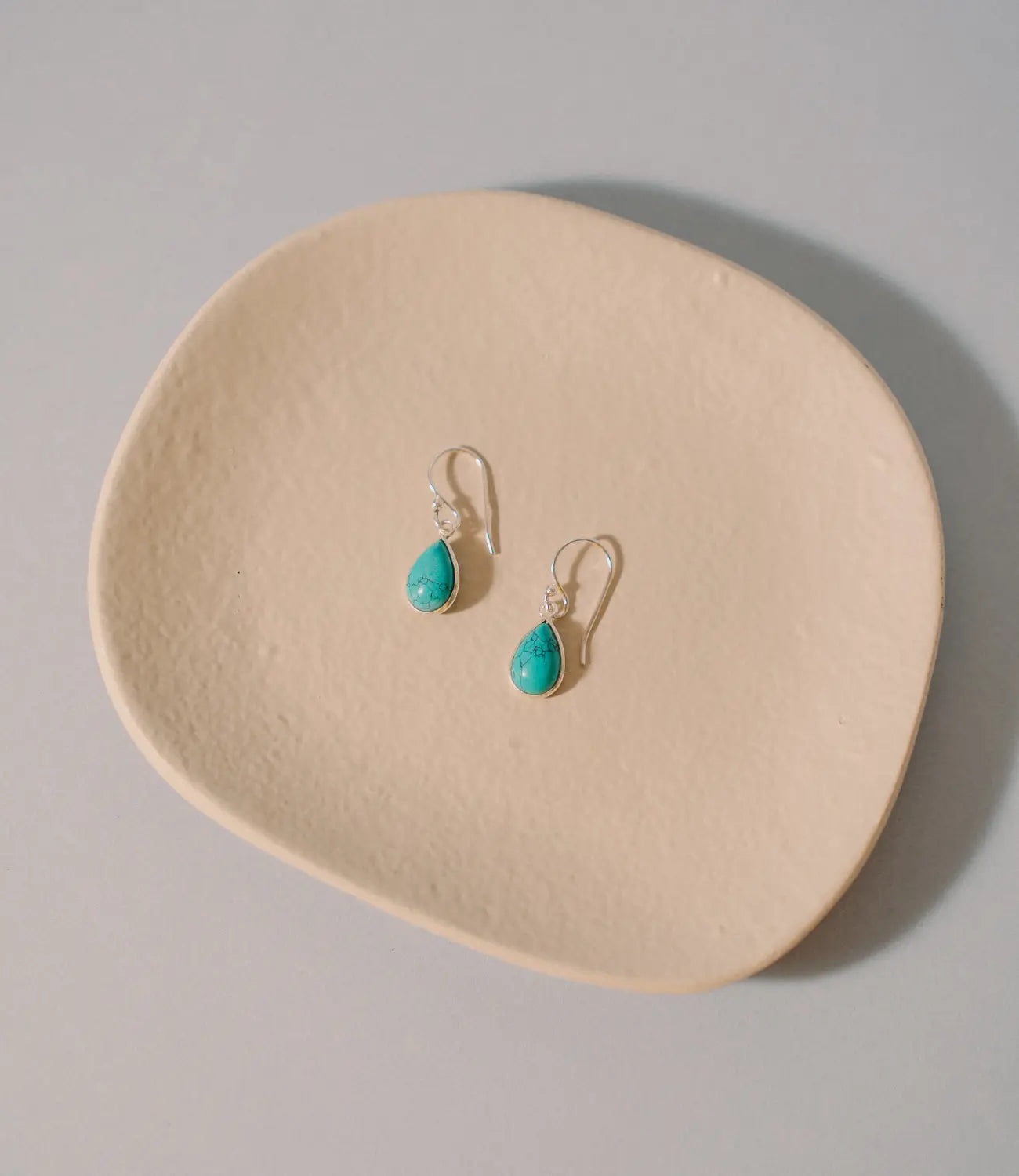 Silver Earrings with Turquoise and Moonstone Phoebe`s  