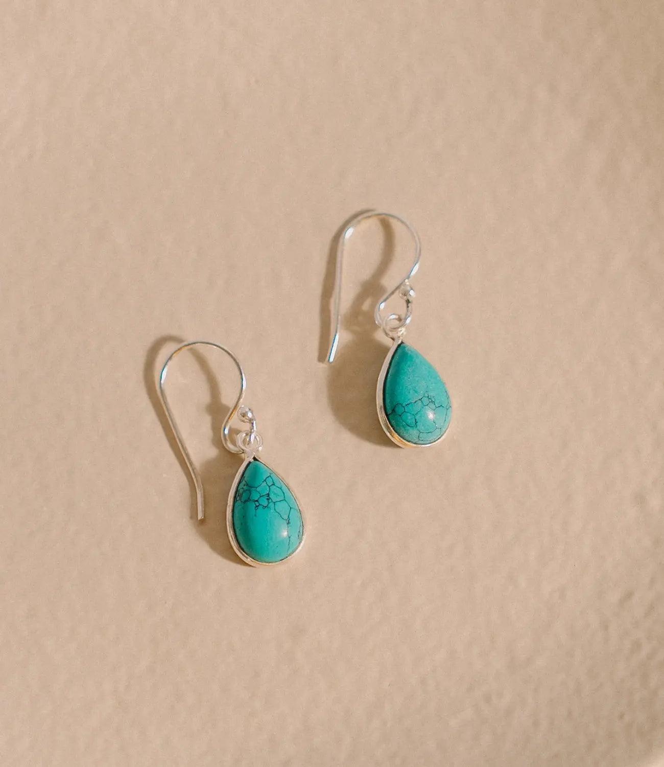 Silver Earrings with Turquoise and Moonstone Phoebe`s  