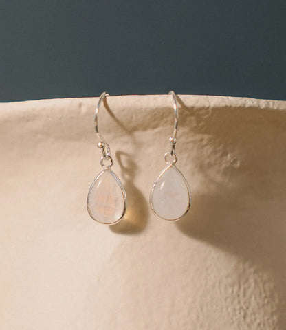 Silver Earrings with Turquoise and Moonstone Phoebe`s  