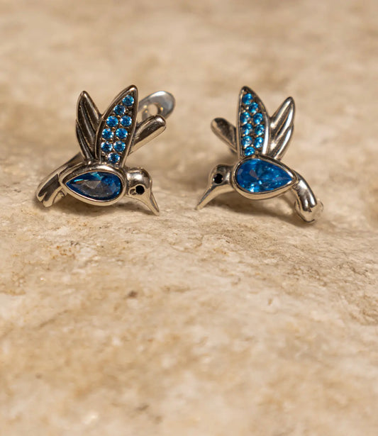 Silver Hummingbird – Minimalist 925 Hoop PHOEBE'S 