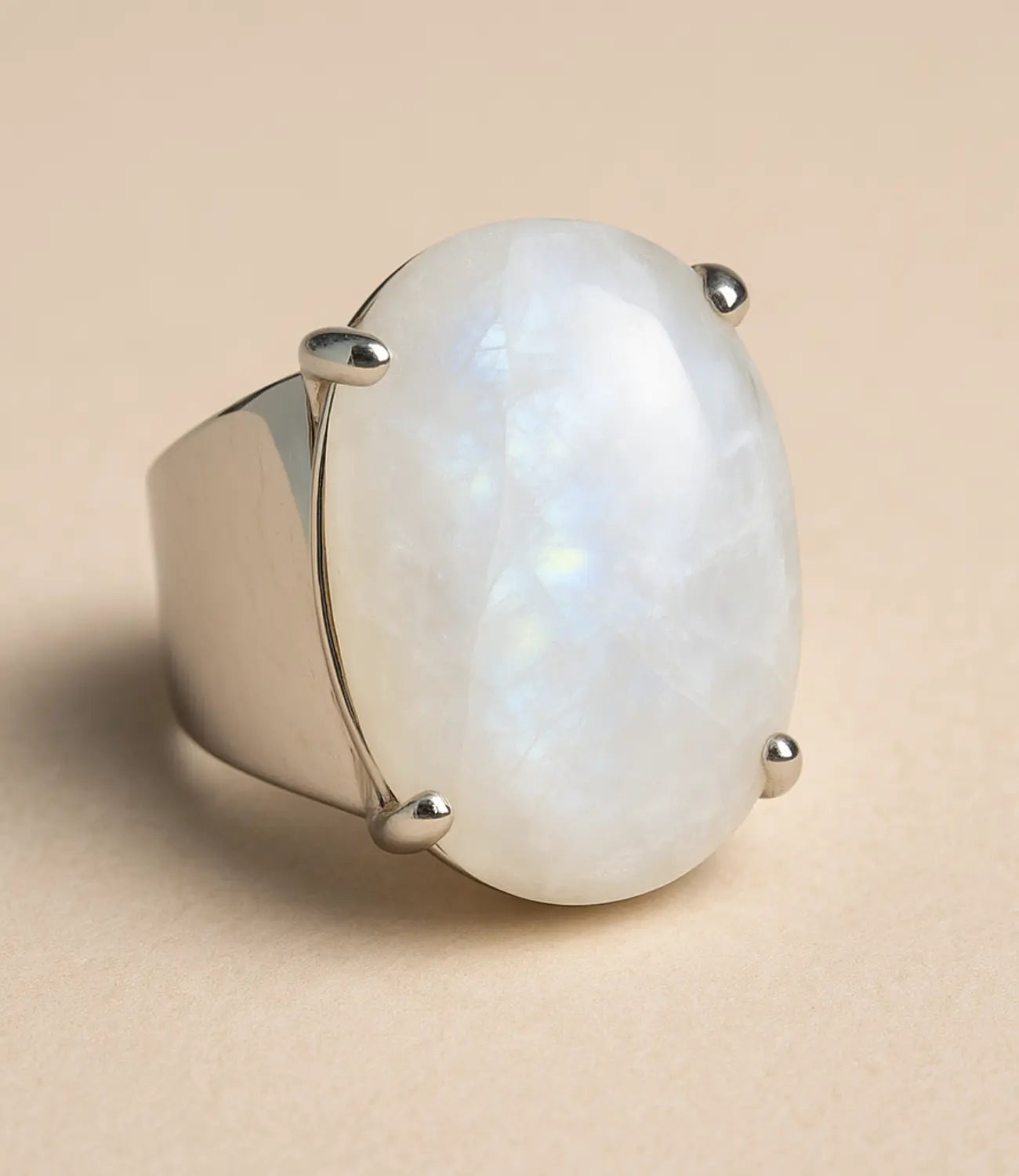 Silver-Plated Open Ring with Natural Stone PHOEBE'S 