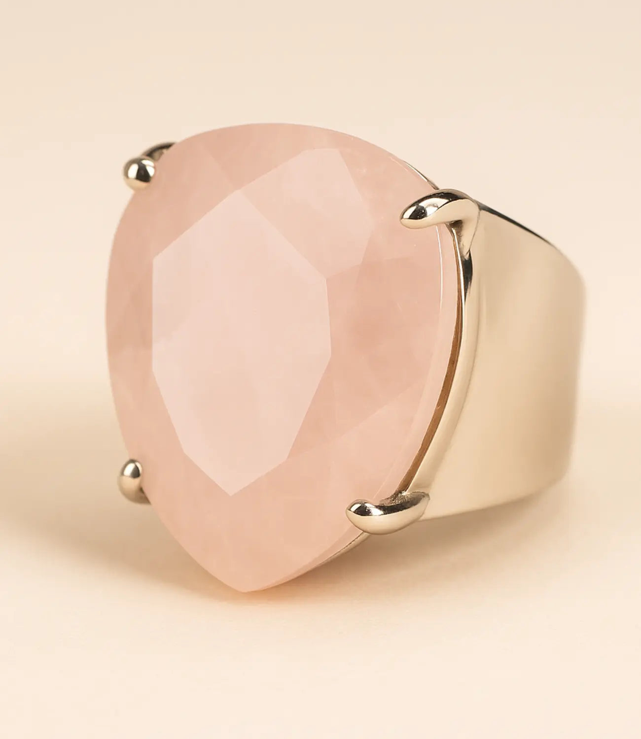 Silver-Plated Open Ring with Natural Stone PHOEBE'S 