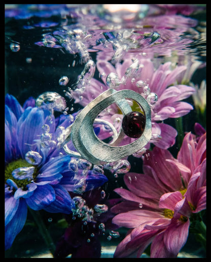 Silver Ring with Amethyst - Water Wave Phoebe`s  