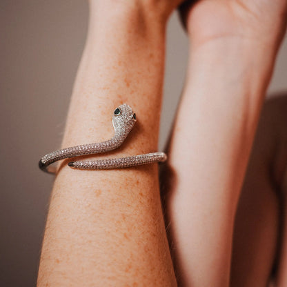 Snake Bracelet, Zircon Jewelry, Unique Gift