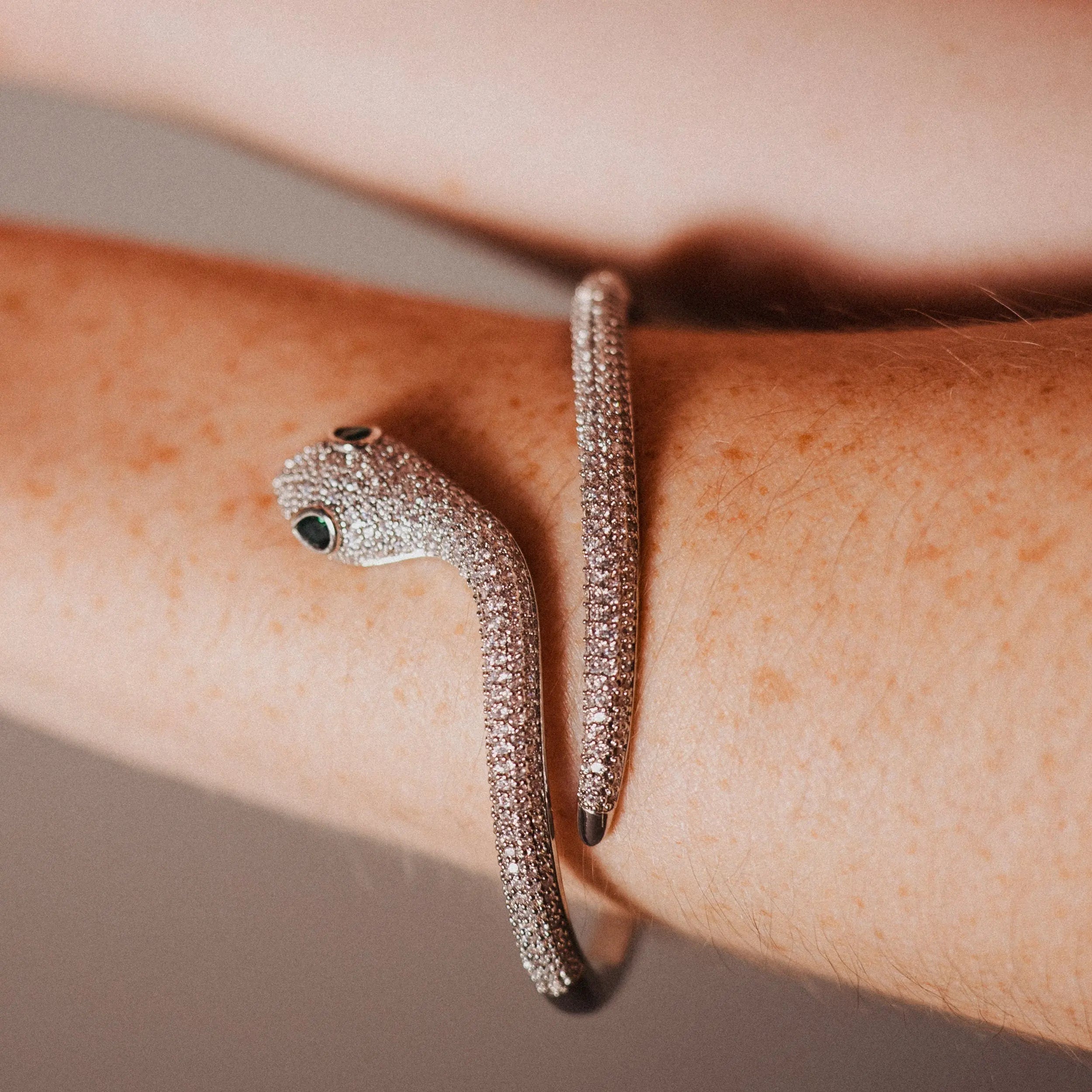 Snake Bracelet, Zircon Jewelry, Unique Gift