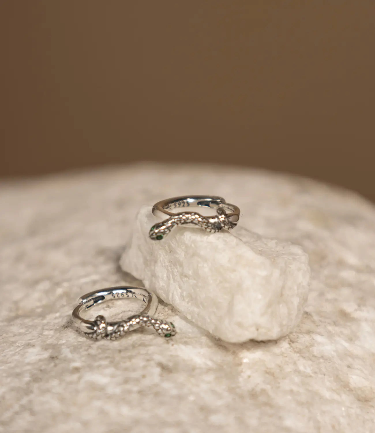 Snake Hoop Earrings · 925 Sterling Silver Phoebe`s  