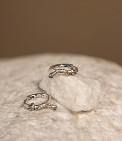 Snake Hoop Earrings · 925 Sterling Silver Phoebe`s  