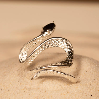 Snake Ring, Sterling Silver Ring, Adjustable Ring