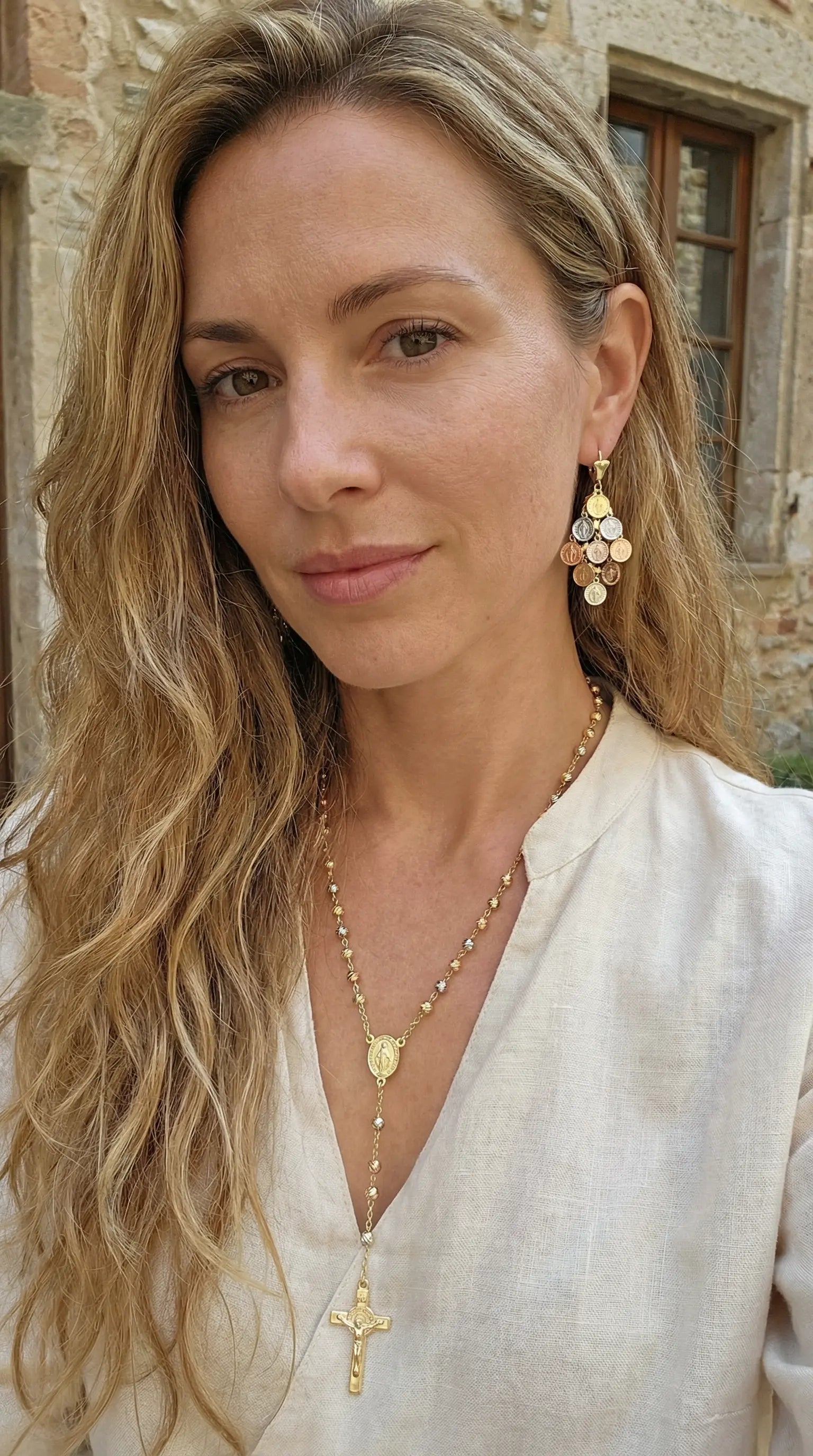 St. Benedict Protection Set — Rosary and Earrings with Medals PHOEBE'S 