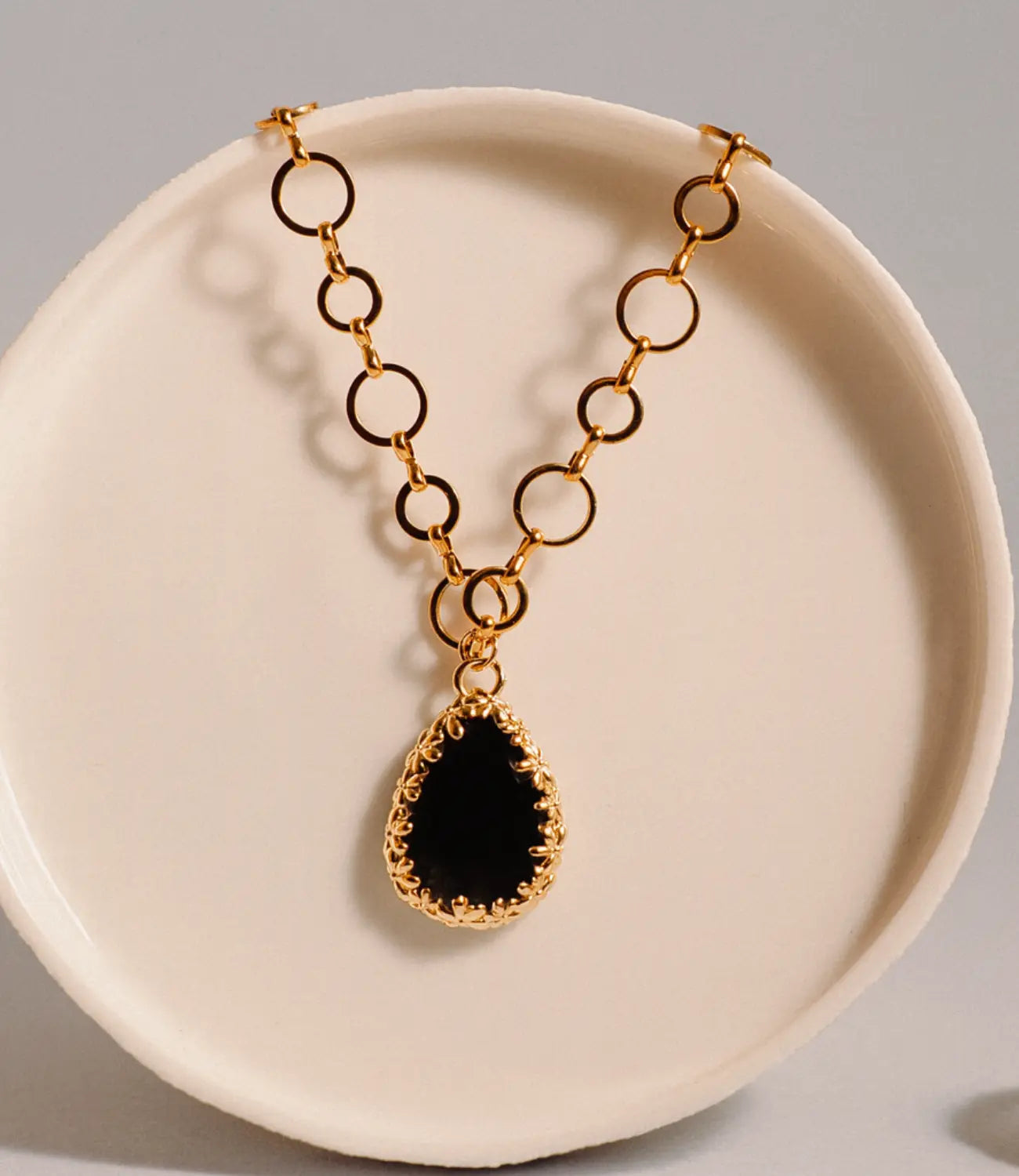 Stainless Steel Necklace with Natural Stone