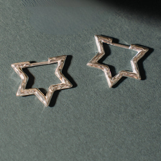 Star Earrings, 925 Sterling Silver Jewelery, Handmade Gift