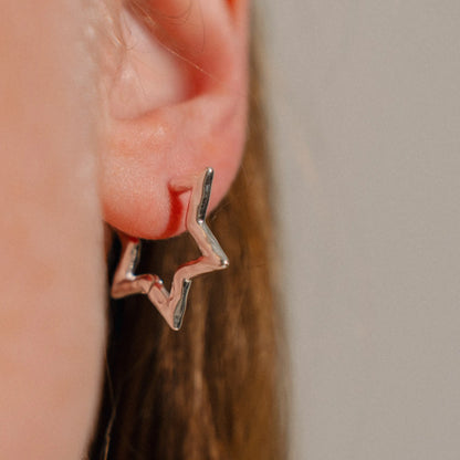 Star Earrings, 925 Sterling Silver Jewelery, Handmade Gift