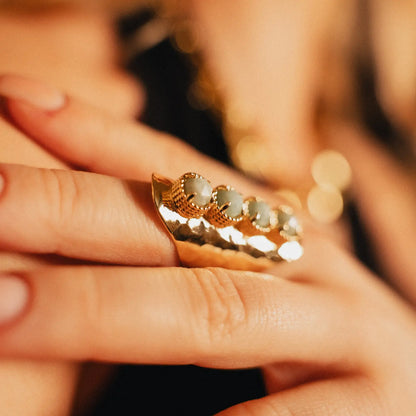 Statement Ring with Natural Stones | Amazonite PHOEBE'S 