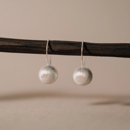 Sterling Silver Earrings, Ball Earrings, Valentine's Gift