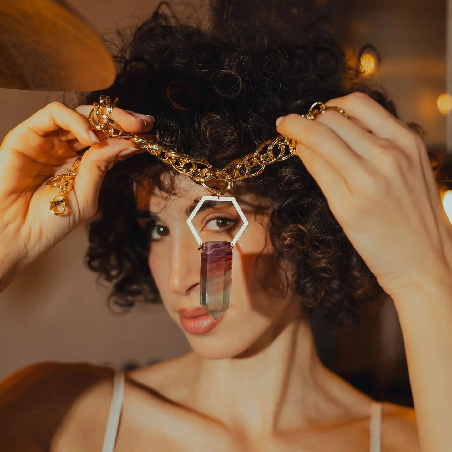 18k Gold Plated Necklace, Crystals Necklace, Birthstone Jewelry