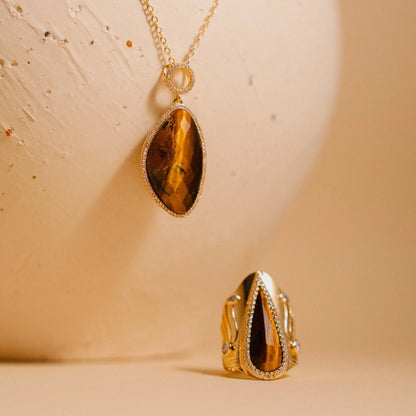 Tiger's Eye Necklace, Protection Stone, Gift for Her