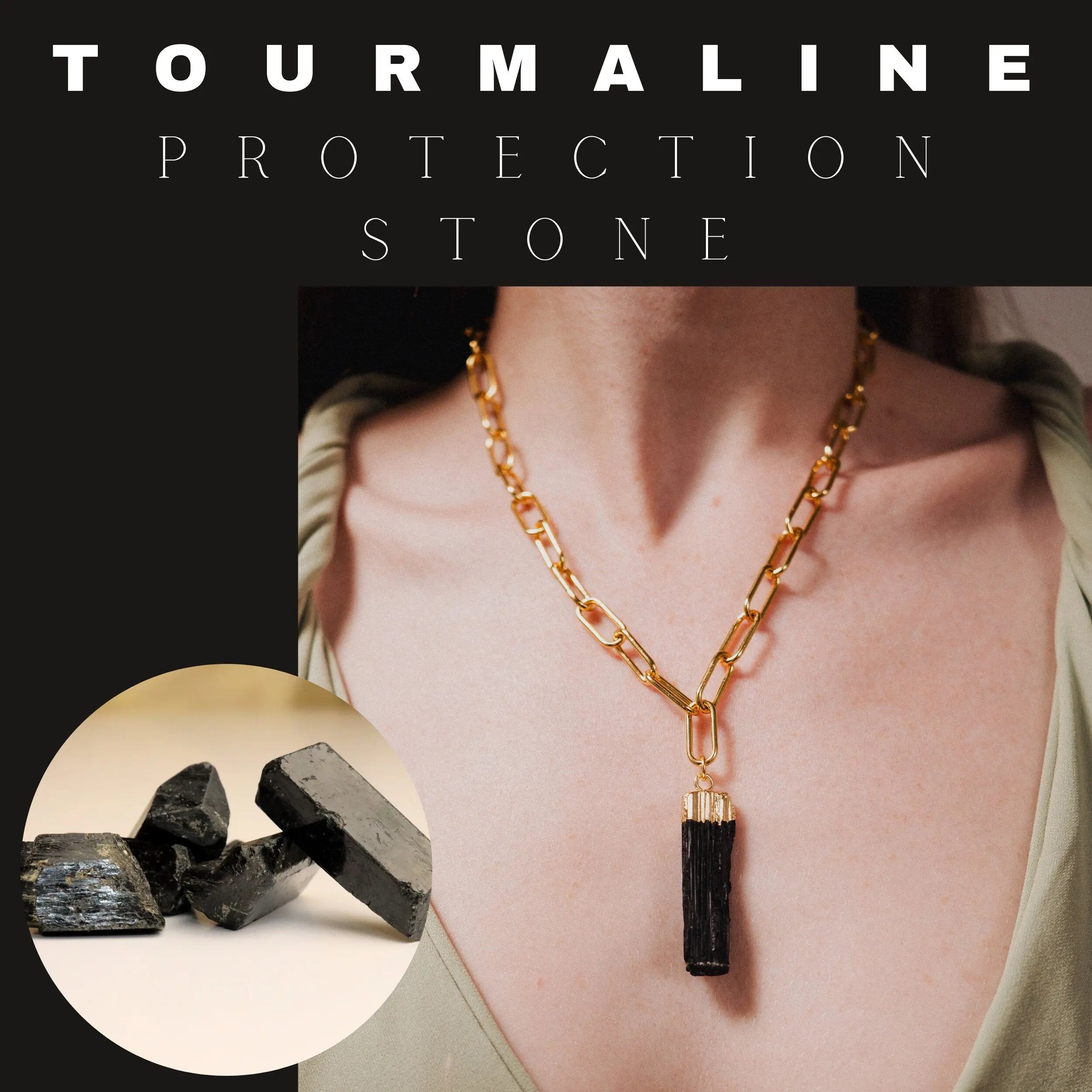 Tourmaline Necklace, Protection Necklace, Valentine's Day