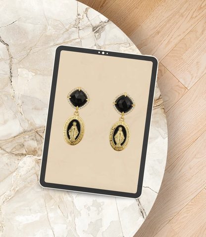 Virgin Medal Earrings – Sacred Elegance PHOEBE'S 