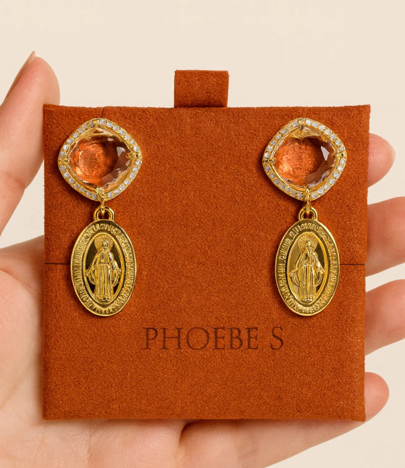 Virgin Medal Earrings – Sacred Elegance PHOEBE'S 