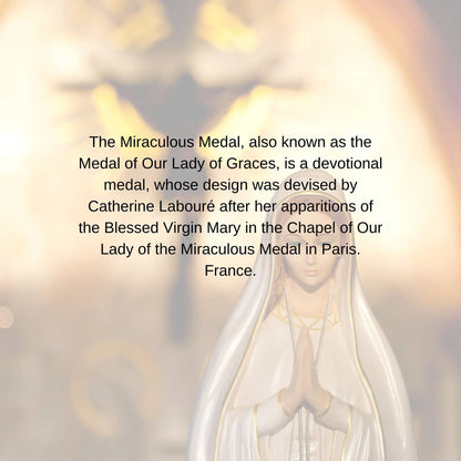 Virgin in mother-of-pearl Necklace, Catholic Jewelry