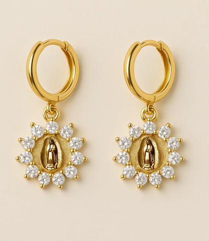 Virgin of Guadalupe Earrings for Girls – 18K Gold Plated PHOEBE'S 