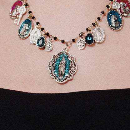 Virgin of Lourdes Necklace, Catholic Jewelry, Miraculous Medals, Handmade Jewelry