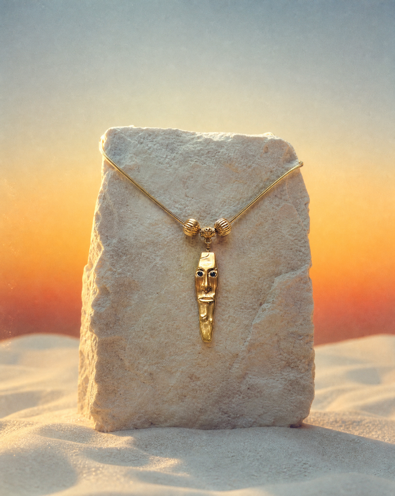 Sculptural Face Necklace | Handmade Boho Statement Collection