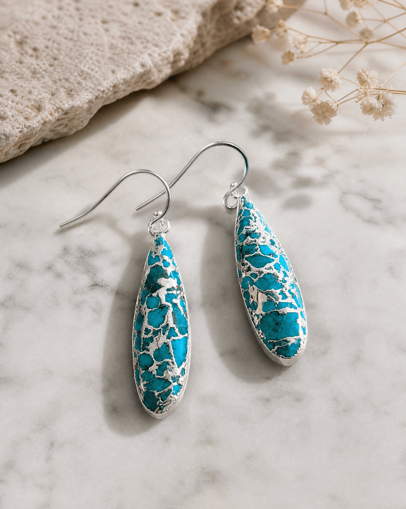 African turquoise teardrop drop earrings – Phoebe's
