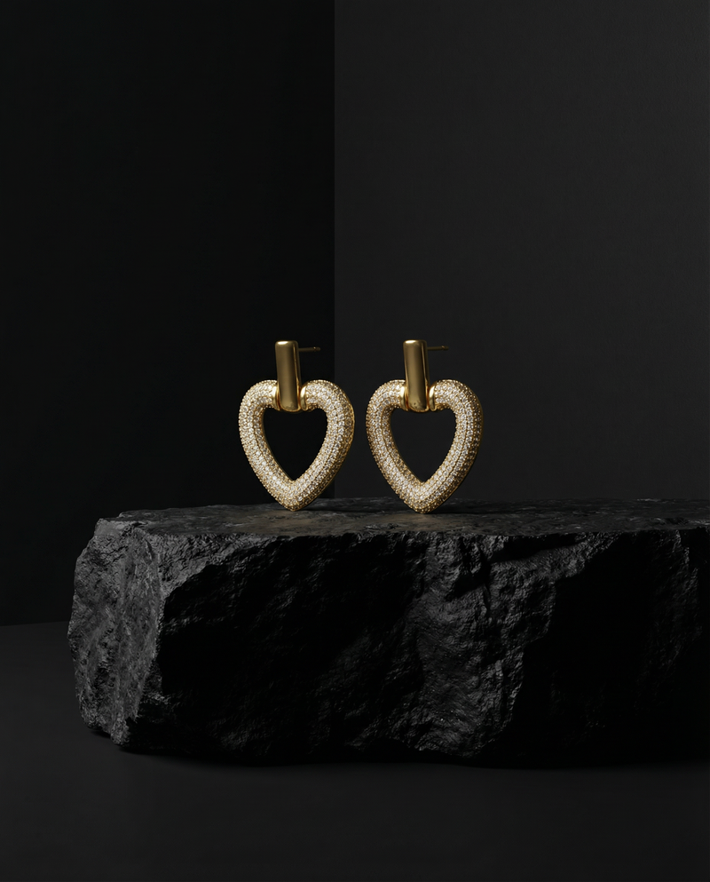 Heart Pavé Earrings