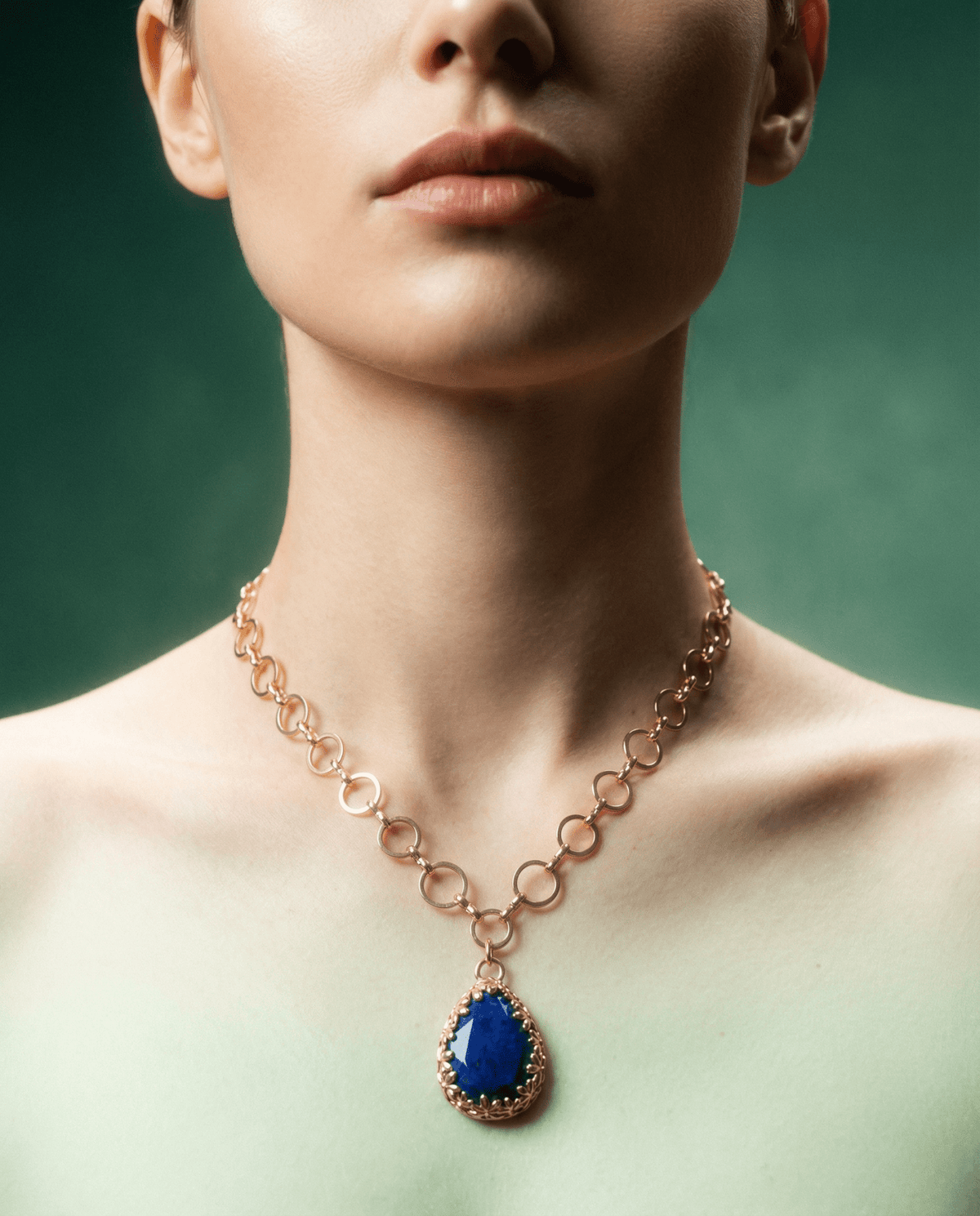 Gemstone birthstone necklace, 18K gold plated – Phoebe's