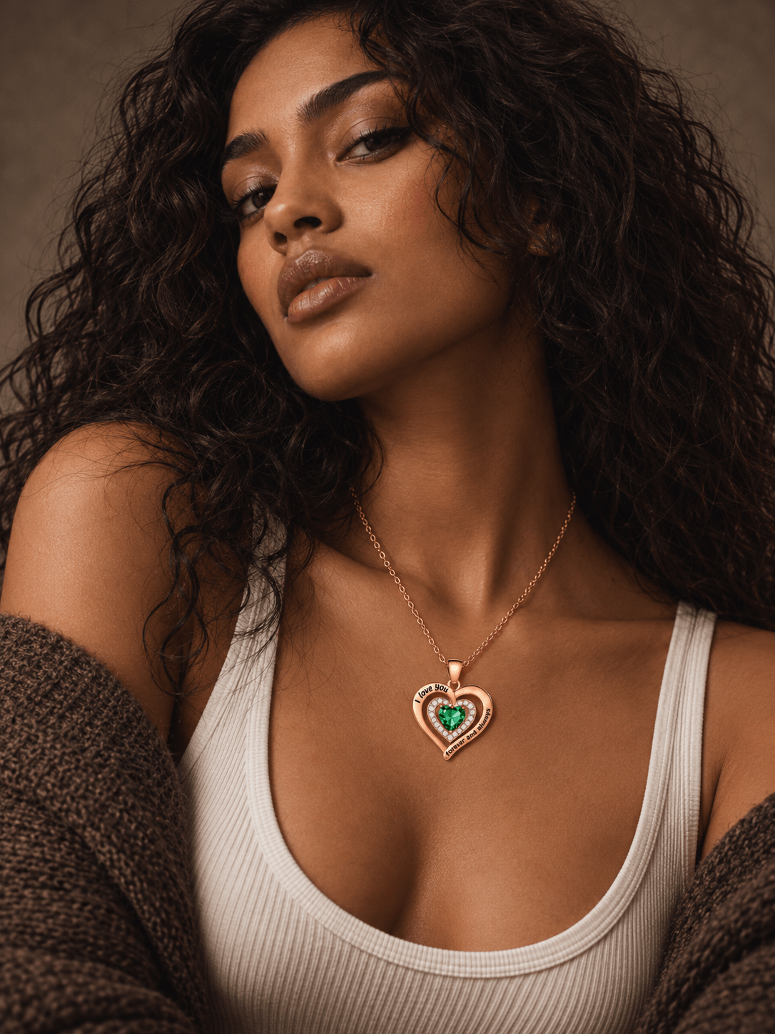 Birthstone Heart Necklace, Meaningful Gift, view 8 – Phoebe's