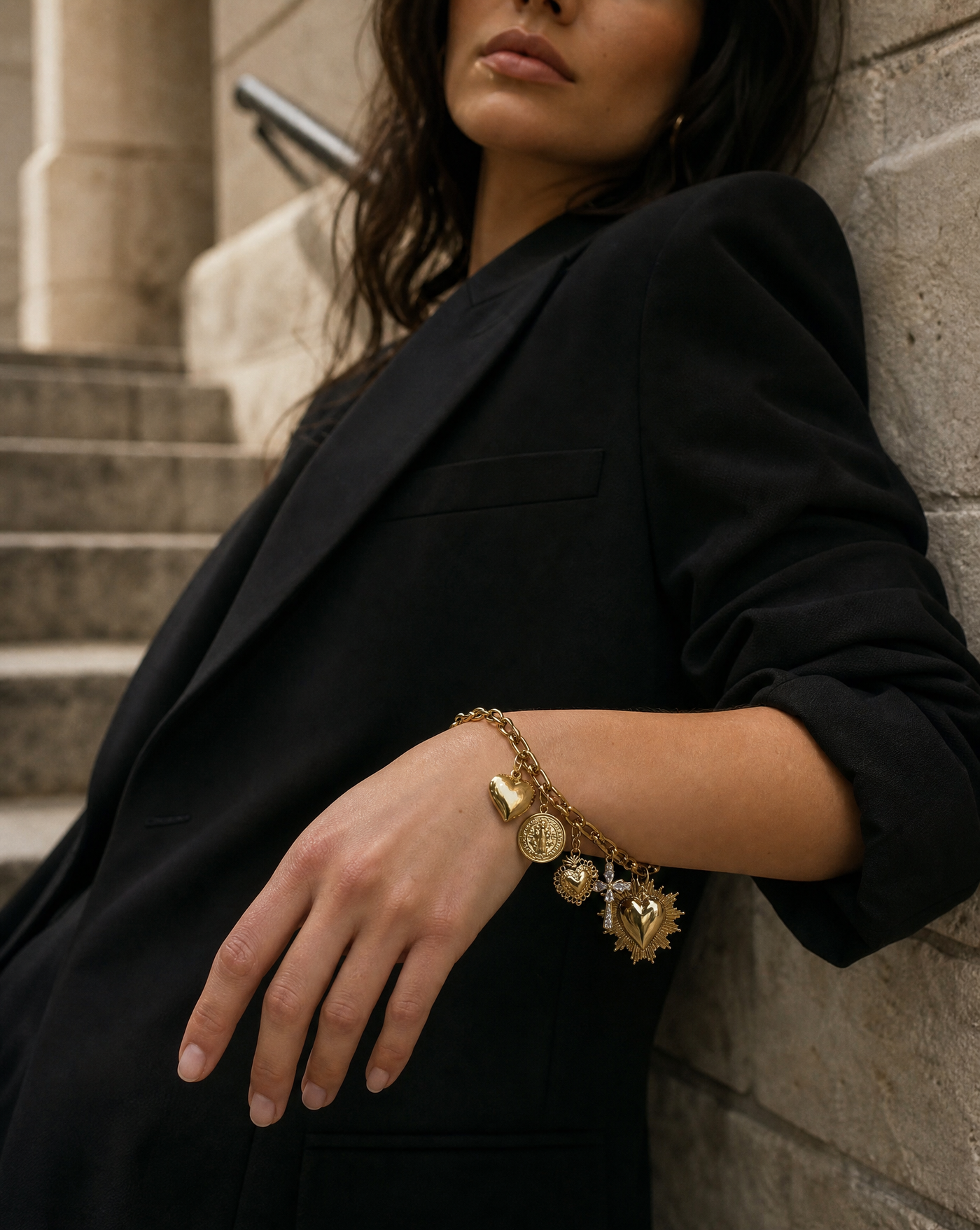 Ex-voto Hearts and Cross Bracelet