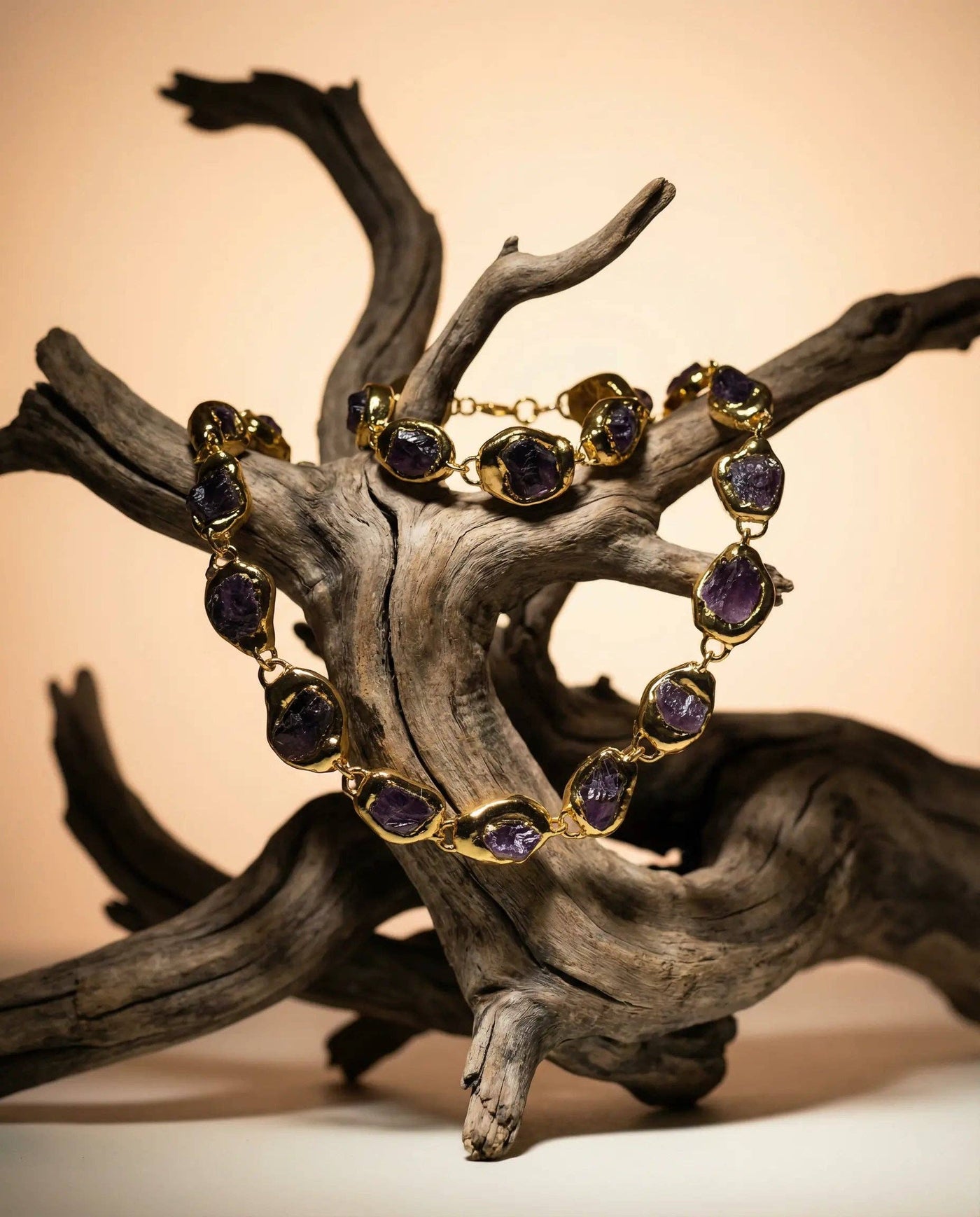Imperial Amethyst Set · 18K Gold-Plated Necklace and Bracelet