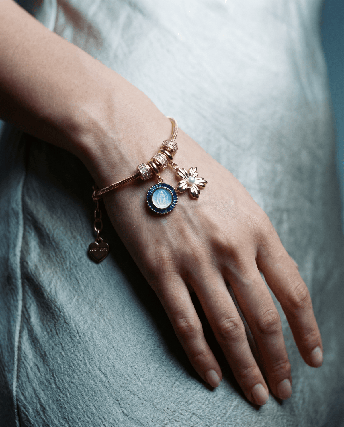 Catholic shell medallion charm bracelet – Phoebe's