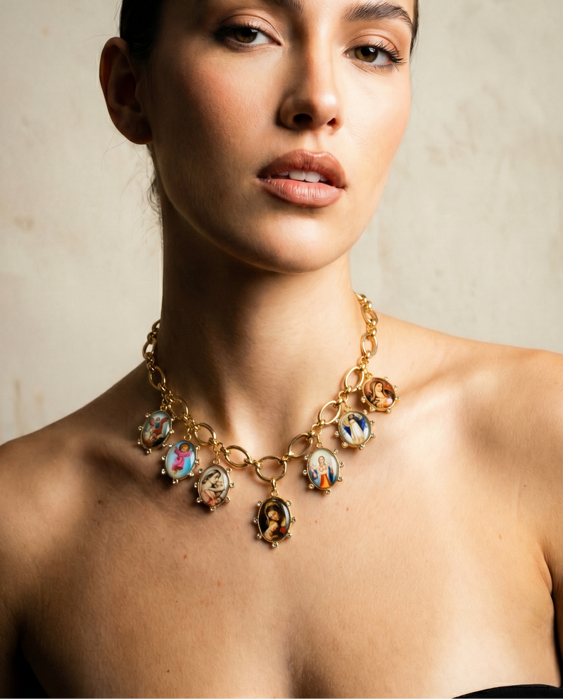 The Saints Cameo Charm Necklace - Spiritual Jewelry