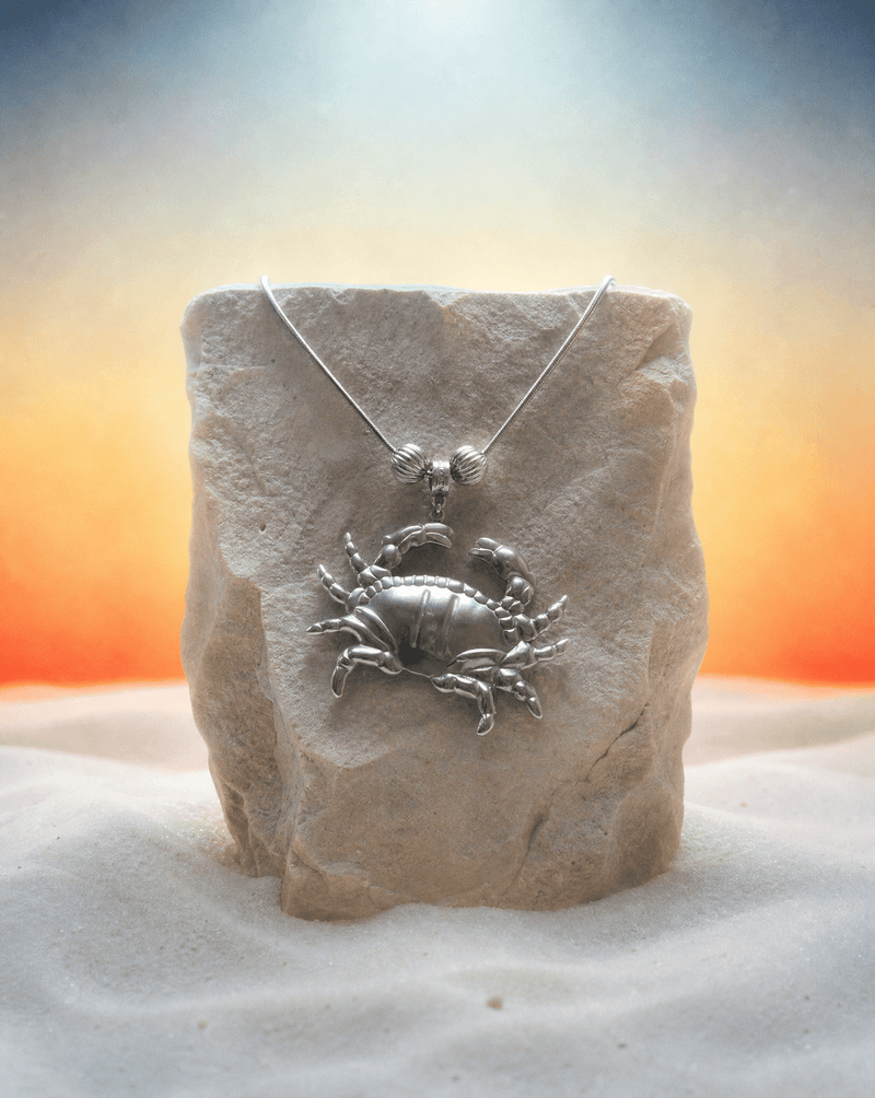 Silver-tone crab charm necklace – Phoebe's
