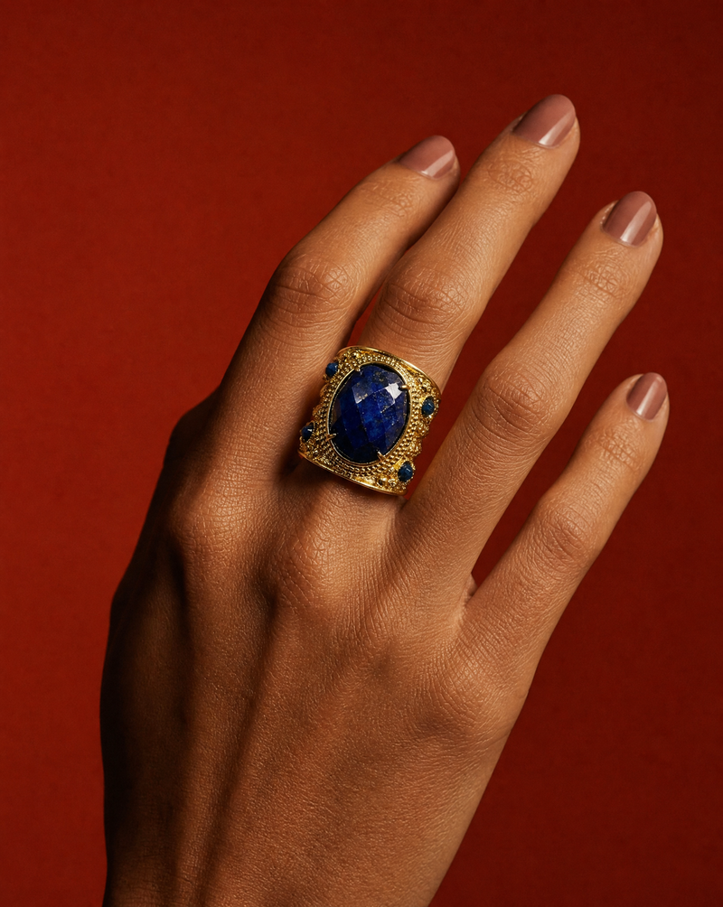 Lapis Lazuli Chunky Statement Ring | Maximalist Wholesale